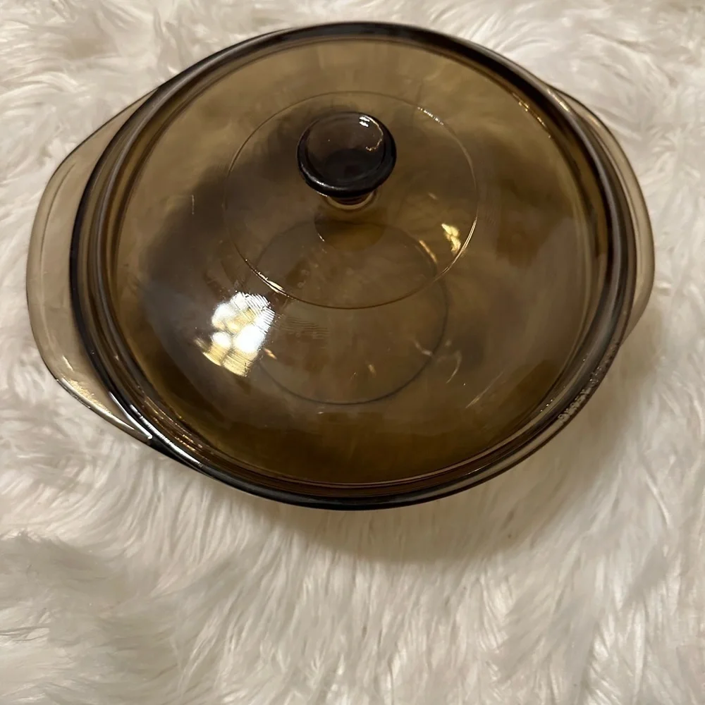Pyrex Corning Ware Round Vintage Amber Casserole Dish